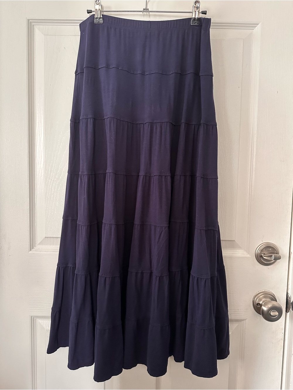 Max Studio Navy Tiered Maxi Skirt